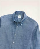 Brooks Brothers Men's Milano Slim-Fit Chambray Sport Shirt | Medium Blue