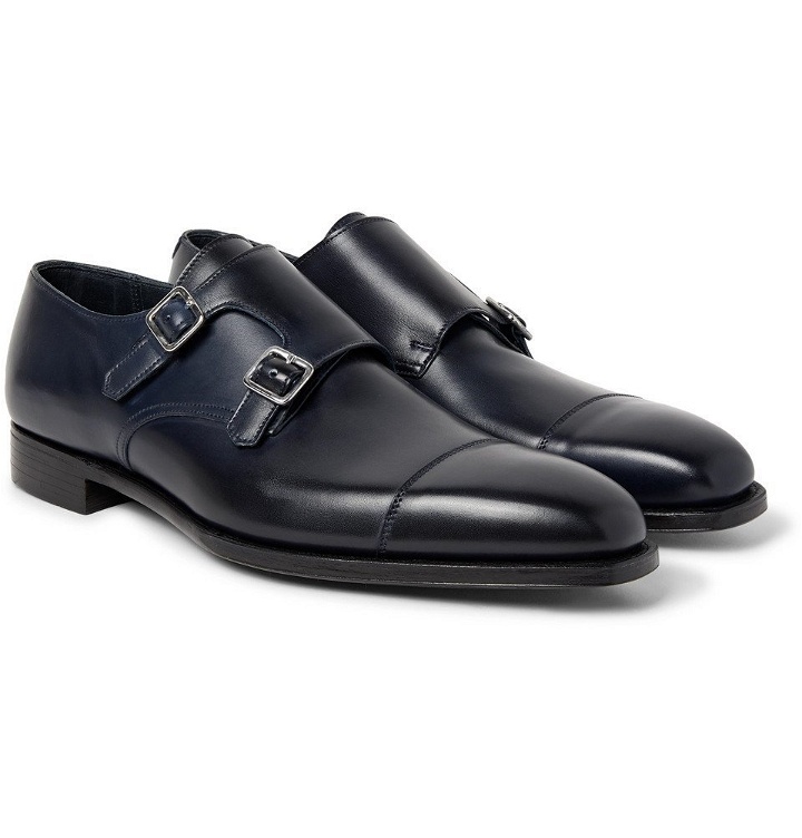 Photo: George Cleverley - Thomas Leather Monk-Strap Shoes - Men - Midnight blue