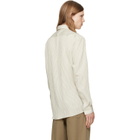 Hugo Beige Striped Seersucker Modern-Fit Shirt