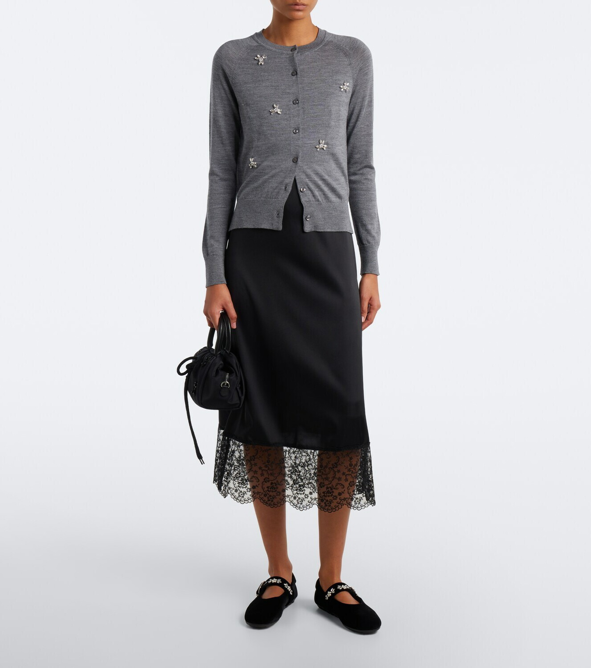 Simone Rocha Embellished wool and silk cardigan
