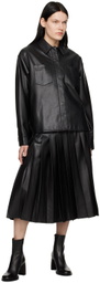 Han Kjobenhavn Black Pleated Faux-Leather Midi Skirt
