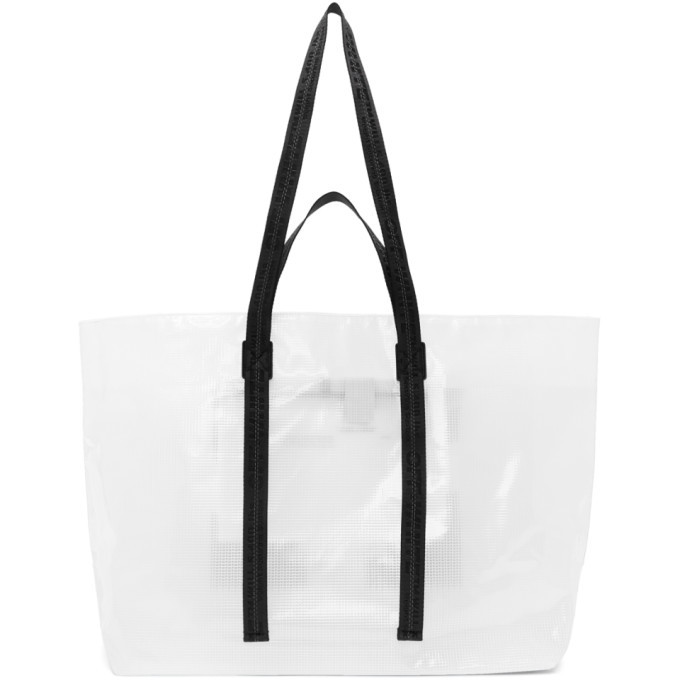OFF-WHITE オフホワイト ARROW TYVEK TOTE 特大 トート Off-White White Transparent Arrows Tyvek Tote Off-White