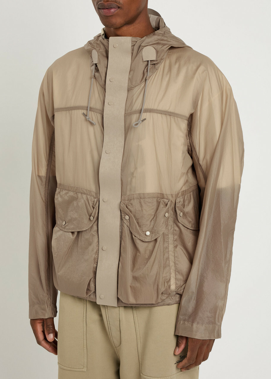 Ten C Skye Panelled Shell Jacket Light Grey