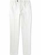 Brunello Cucinelli - Straight-Leg Cotton-Twill Trousers - White