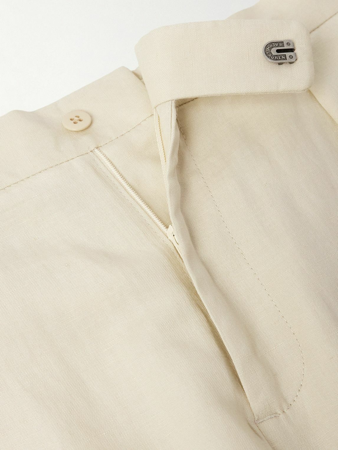Ralph Lauren Purple label - Davis Straight-Leg Silk and Linen-Blend Trousers - Neutrals