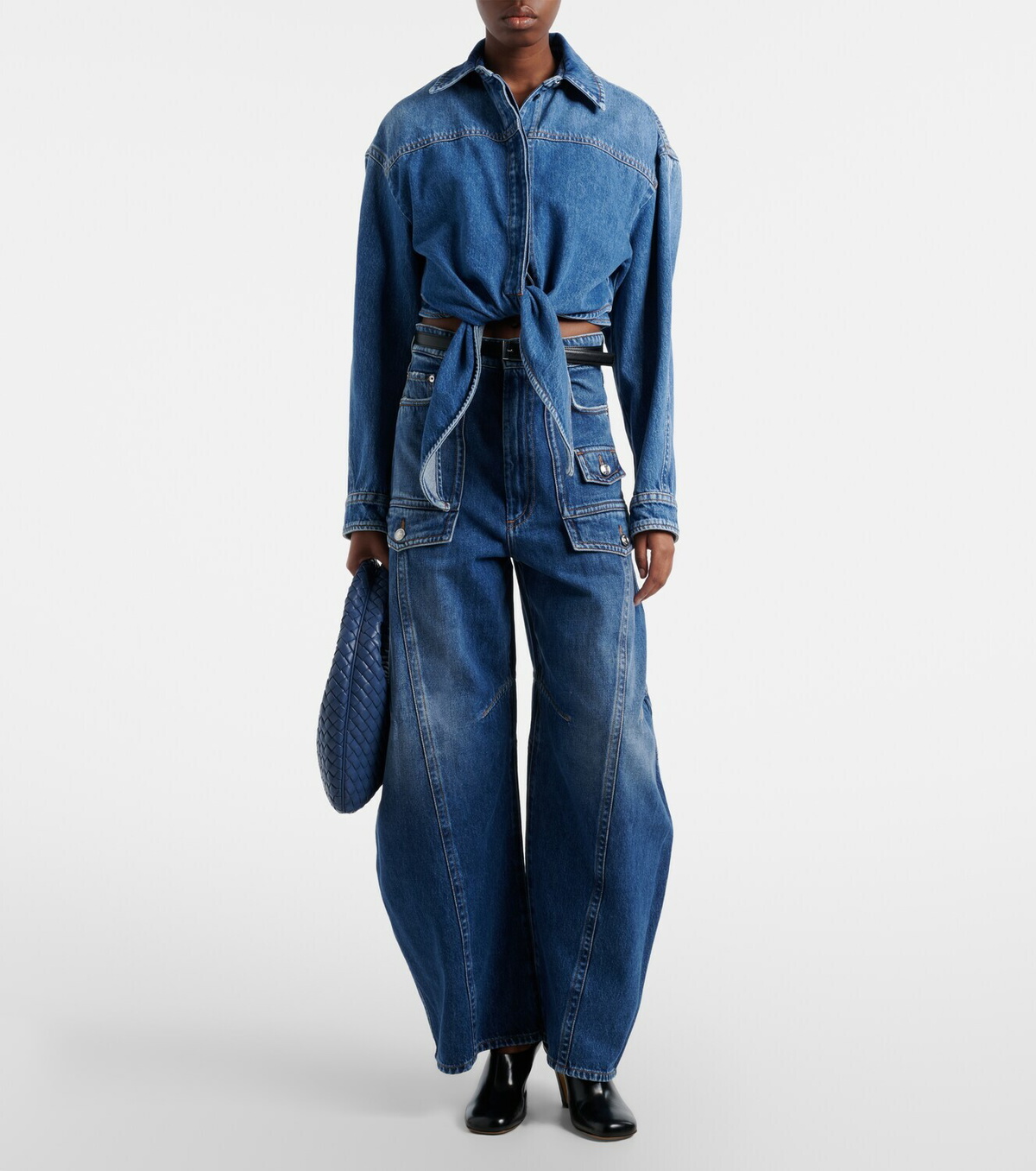 Sportmax Pevera cropped denim shirt