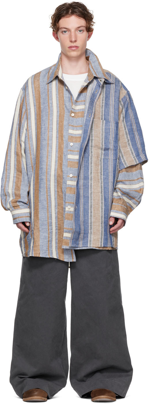 Hed Mayner Blue Linen Shirt Hed Mayner