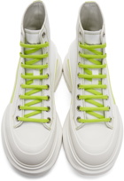 Alexander McQueen White & Green Tread Slick High Sneakers