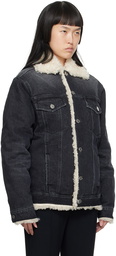 AMI Paris Gray Trucker Denim Jacket