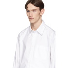 Thom Browne White Grosgrain Cuff Point Collar Shirt