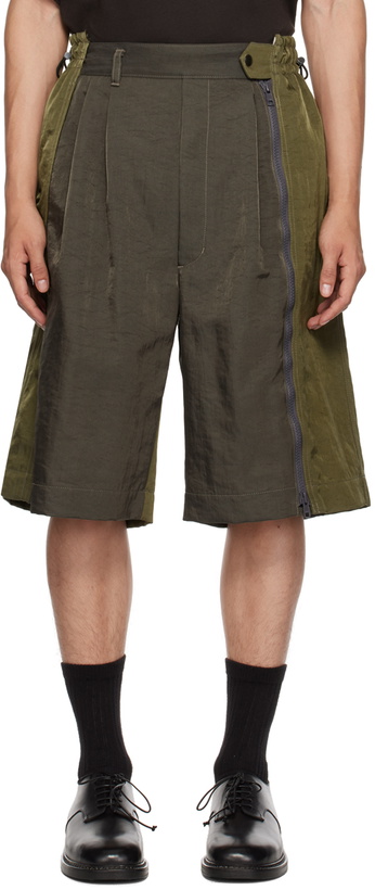 Photo: Y's Khaki Paneled Shorts