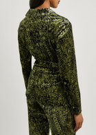 Diane Von Furstenberg Largarde Belted Printed Velvet Shirt Multicoloured