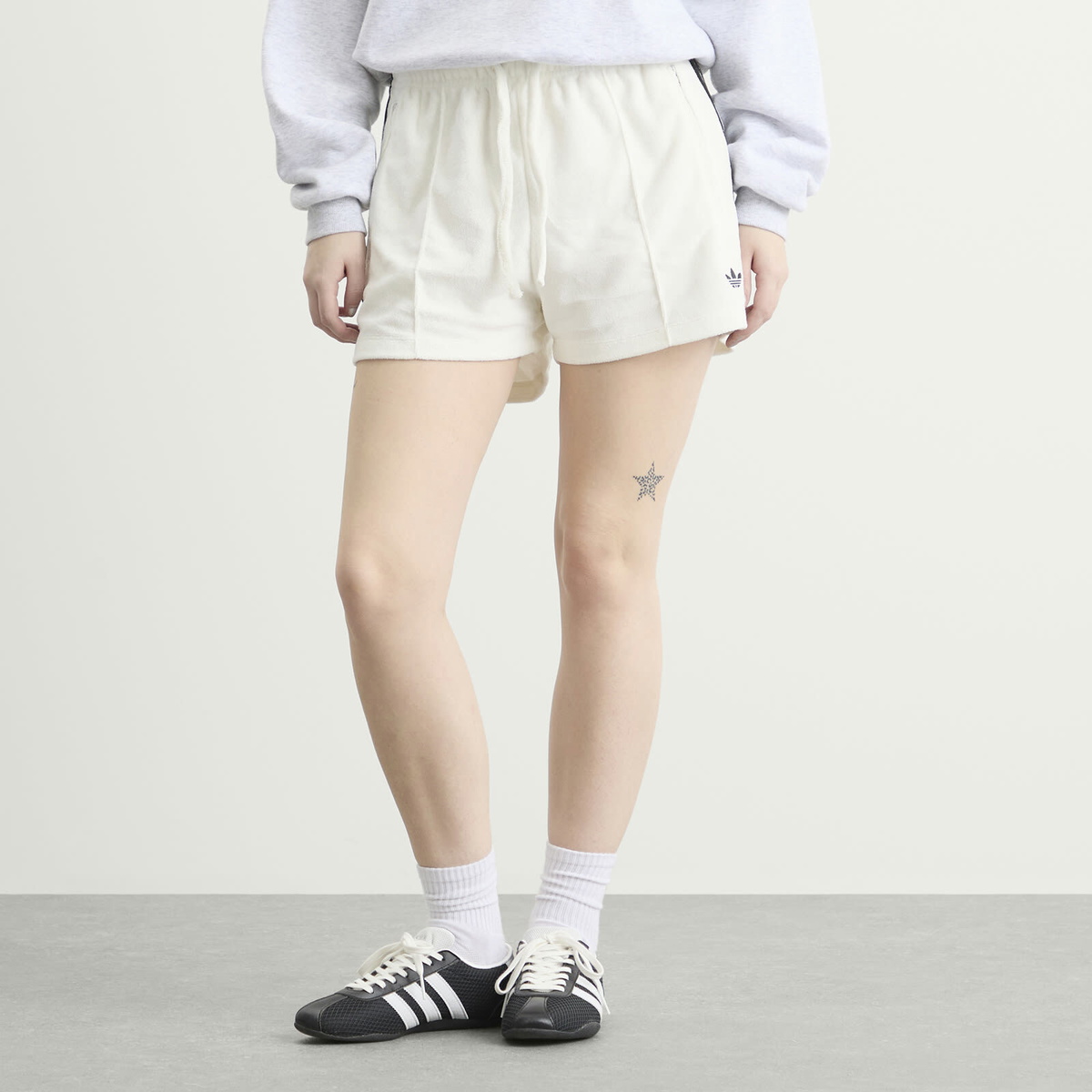 Adidas Women's Terry Towel Shorts in Off White