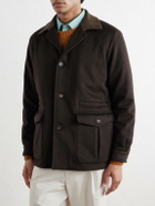 Caruso - Dalila Suede-Trimmed Wool Jacket - Brown