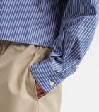 Miu Miu Striped cropped cotton poplin shirt