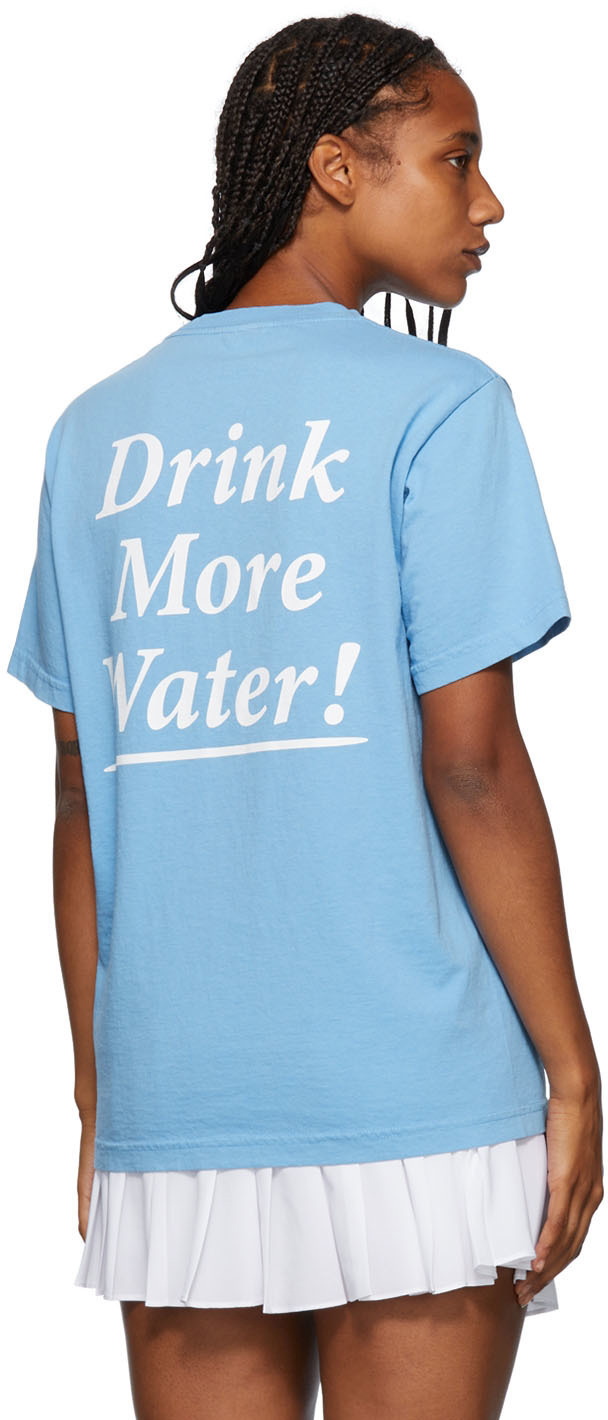 Sporty & Rich Blue 'Drink More Water' T-Shirt Sporty & Rich