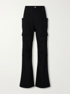 Rick Owens - Stefan Flared Grain De Poudre Wool Cargo Trousers - Black