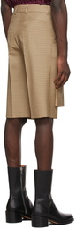 Dries Van Noten Beige Check Wrap Shorts