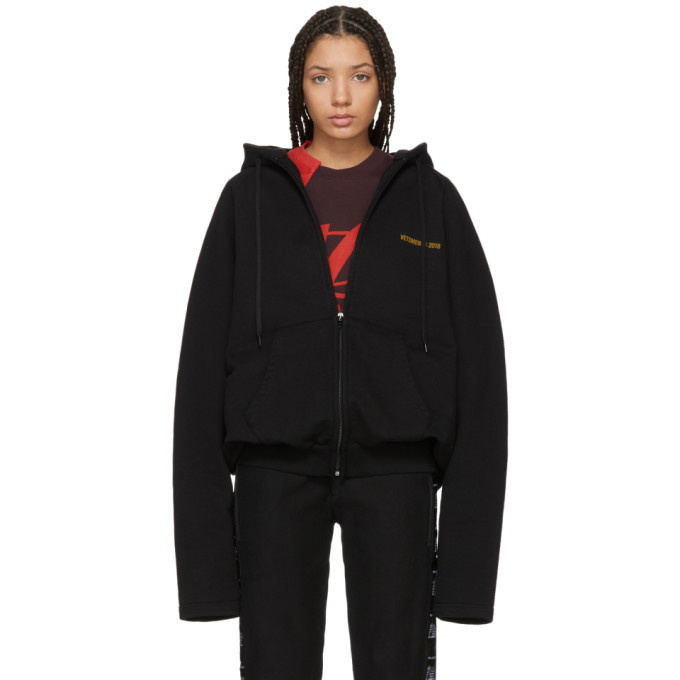 Photo: Vetements Black Calendar Zip-Up Hoodie