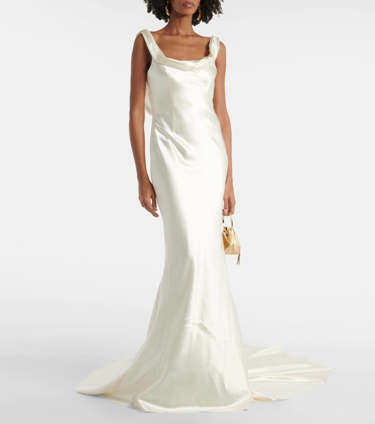 Danielle Frankel Bridal Chiara draped silk and wool gown