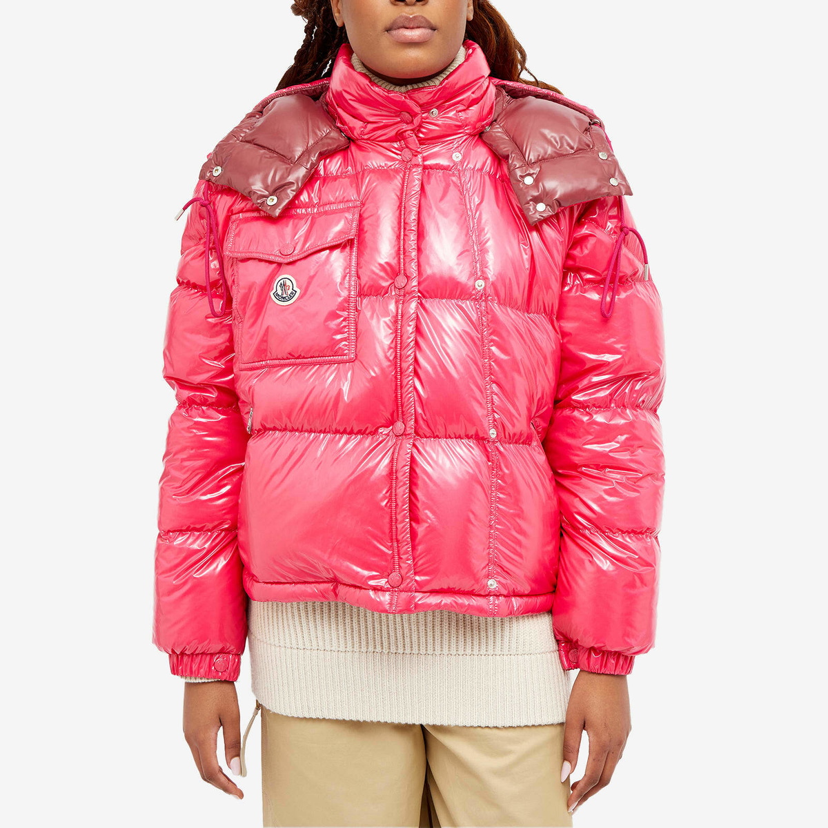 口コミ・レビューで人気商品を探そう Moncler Women's Karakorum Padded Jacket in Pink Moncler ジャケット・アウター