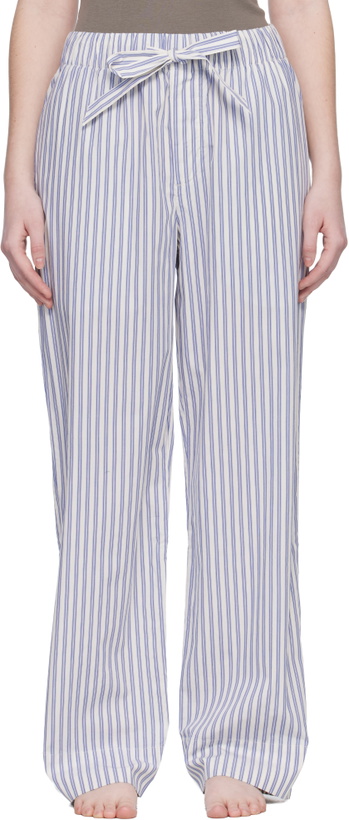 Photo: Tekla White & Blue Poplin Pyjama Pants