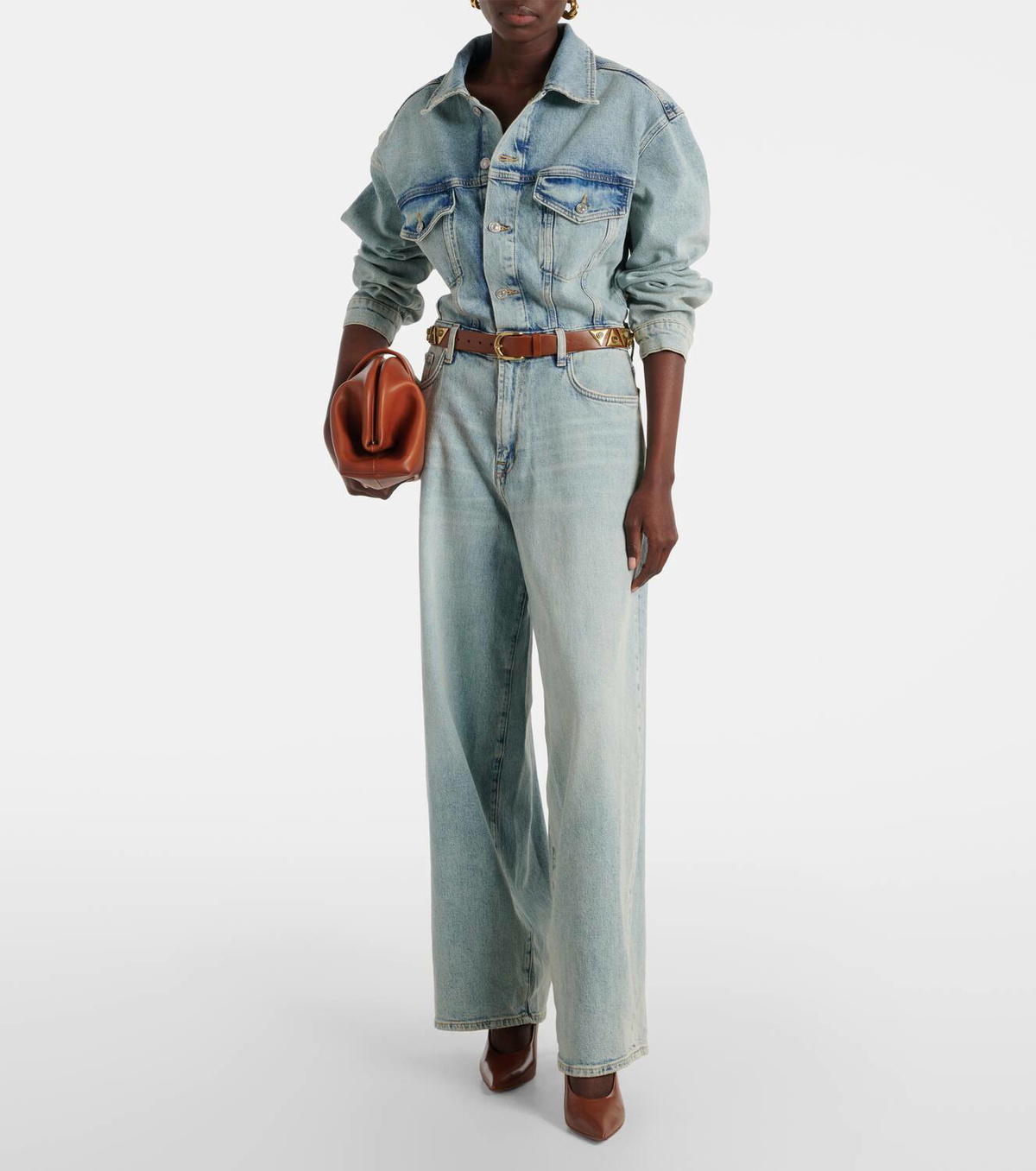 7 For All Mankind Wide-leg denim jumpsuit