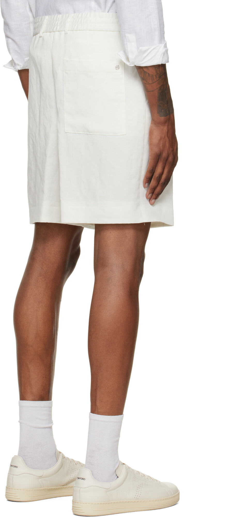 BOSS Off-White Drawstring Shorts