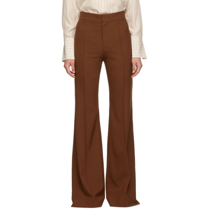 CHLOÉ beige woolen trousers with back pockets – Loop Generation