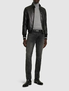 TOM FORD - Harrington Tumbled Grain Leather Jacket