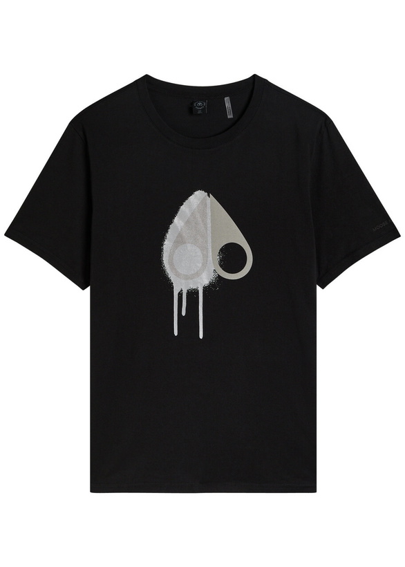 Photo: Moose Knuckles Augustine Drip Printed Cotton T-shirt Black