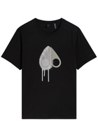 Moose Knuckles Augustine Drip Printed Cotton T-shirt Black