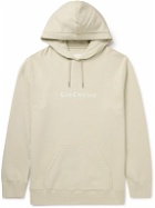 Givenchy - Logo-Print Cotton-Jersey Hoodie - Neutrals