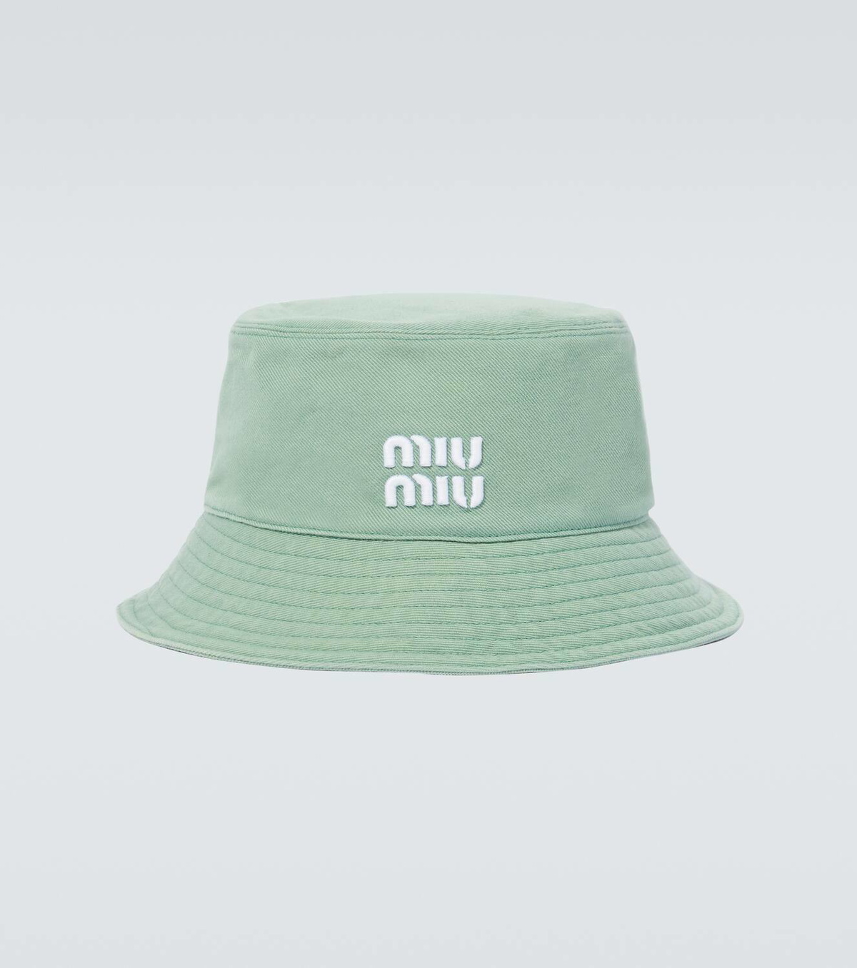 【関税込】MiuMiu 刺繍入りデニム バケットハット 関税込】MiuMiu 刺繍入りデニム バケットハット