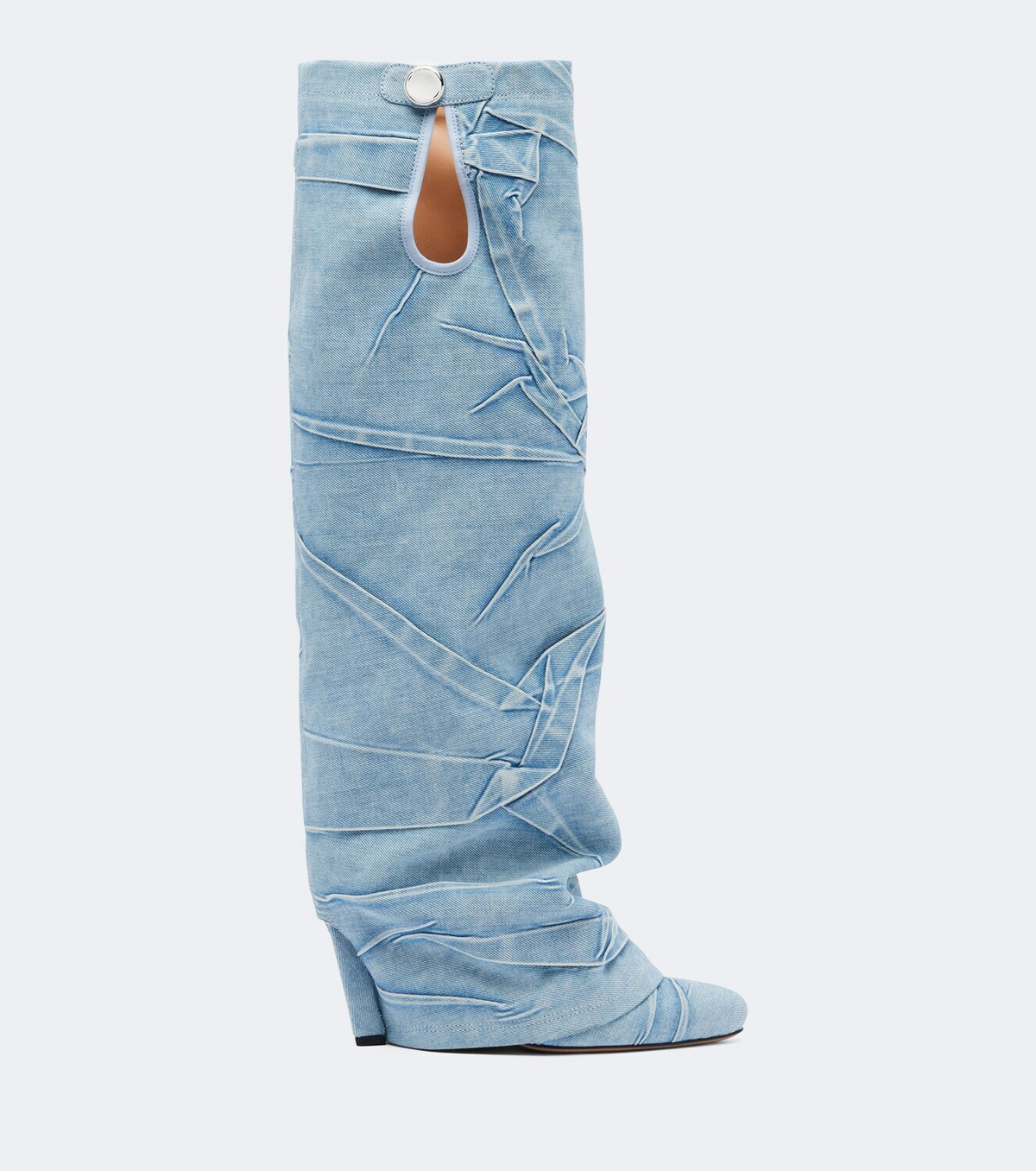 The Attico Leon denim knee-high boots