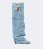 The Attico Leon denim knee-high boots