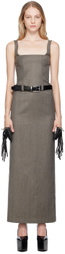 Lado Bokuchava Gray Panting Maxi Dress