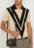 Valentino Garavani Vlogo-intarsia Cotton Polo Shirt White And Black