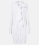Dries Van Noten Striped tie-neck cotton minidress