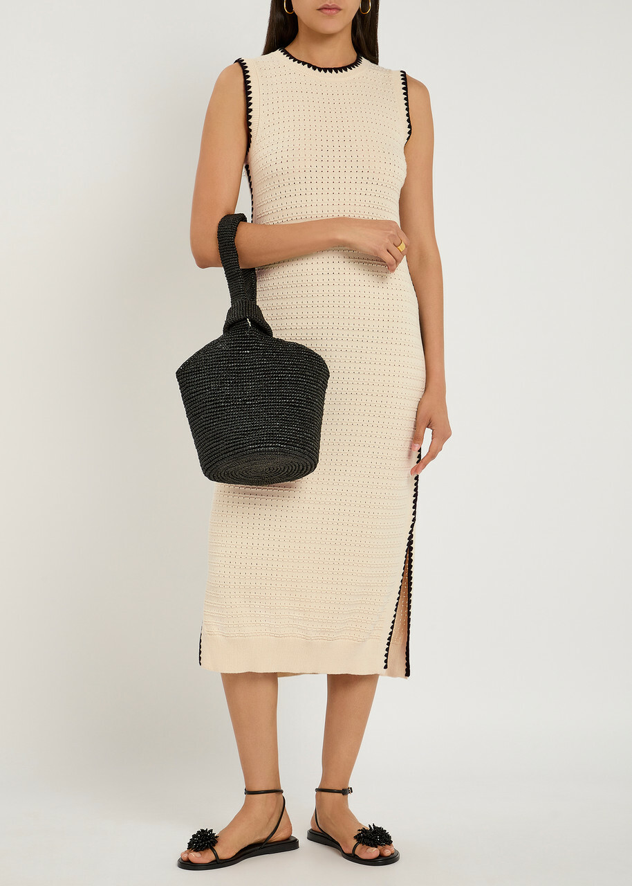 Varley Dwight Tank Open-knit Midi Dress Cream Varley