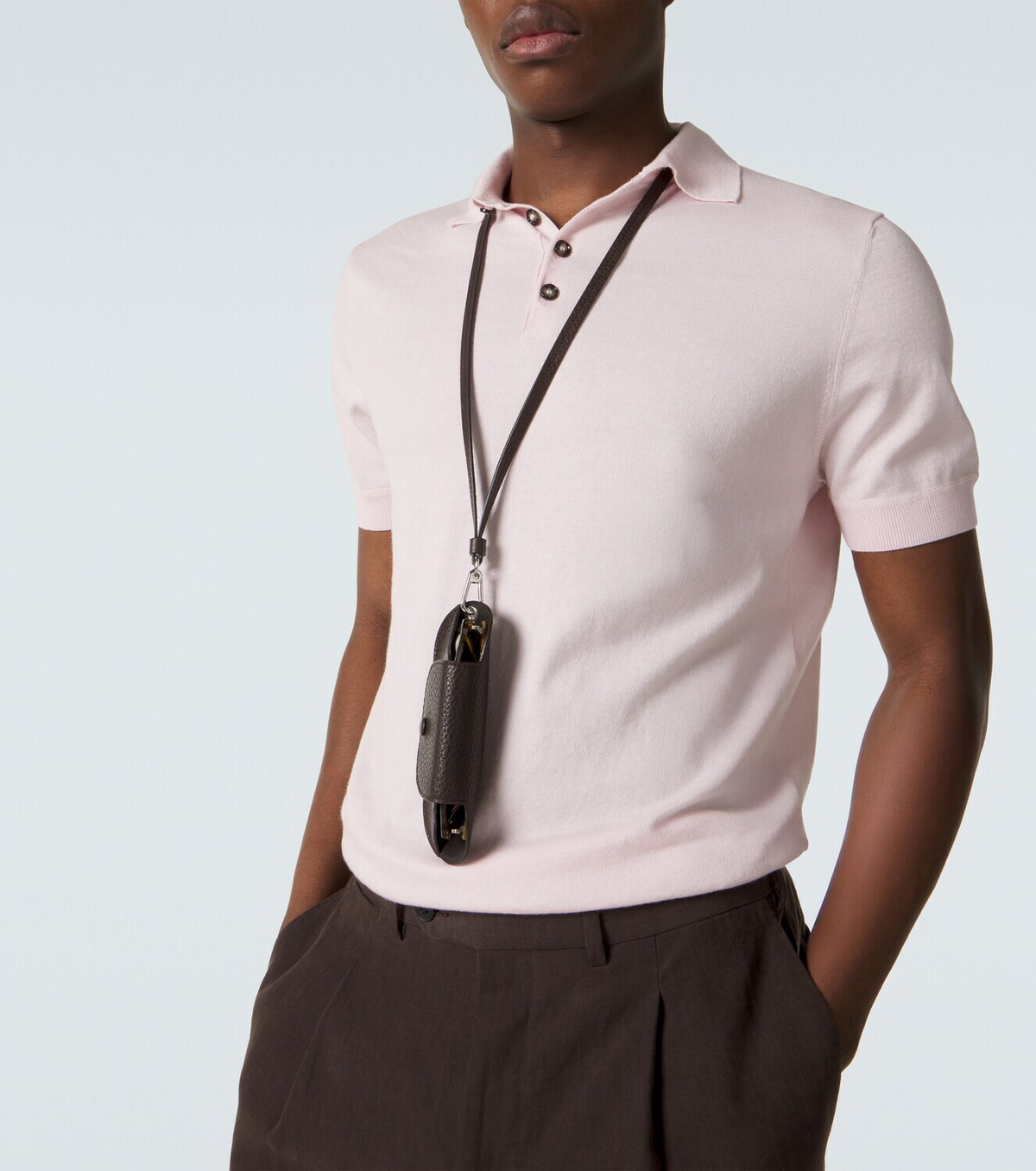 Allude Cotton, silk, and cashmere polo shirt