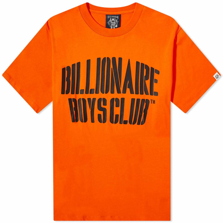 Photo: Billionaire Boys Club Men's Stencil Logo T-Shirt in Orange