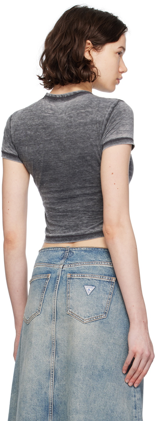 GUESS USA Black Cropped T-Shirt