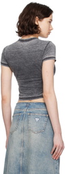 GUESS USA Black Cropped T-Shirt