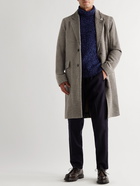 Mr P. - Checked Virgin Wool Overcoat - Black