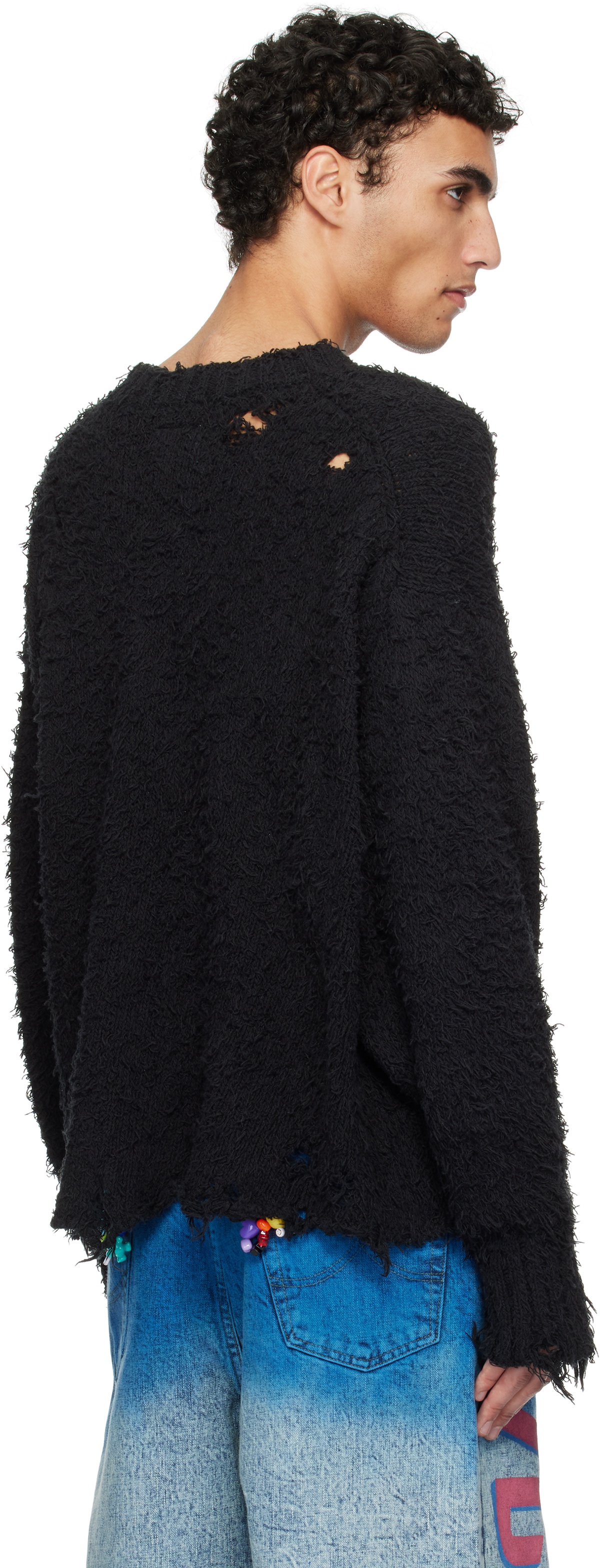 doublet Black Airbrush Recycled Cotton Sweater