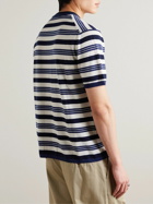 Mr P. - Striped Merino Wool T-Shirt - White