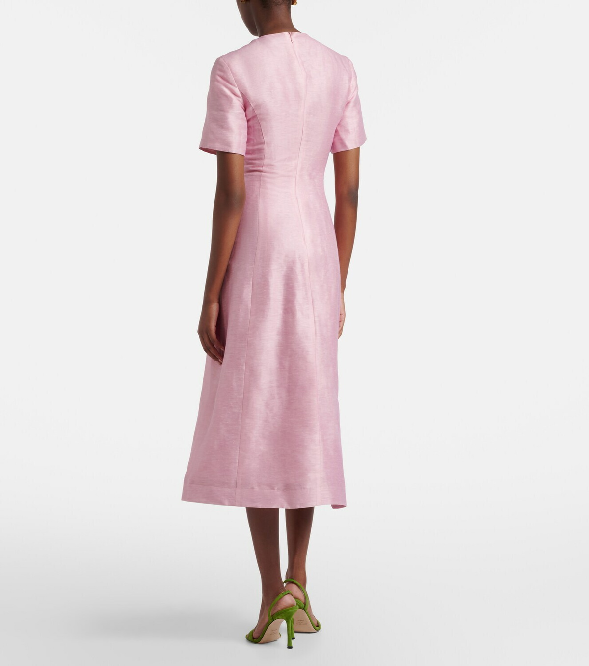 Leo Lin Caroline floral linen-blend midi dress