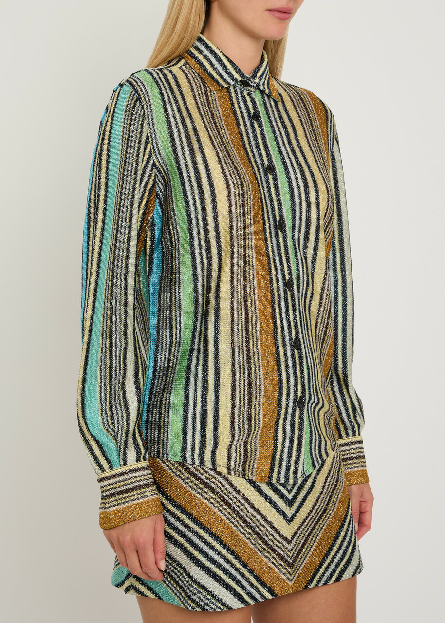 Missoni Striped Metallic-knit Shirt Multicoloured