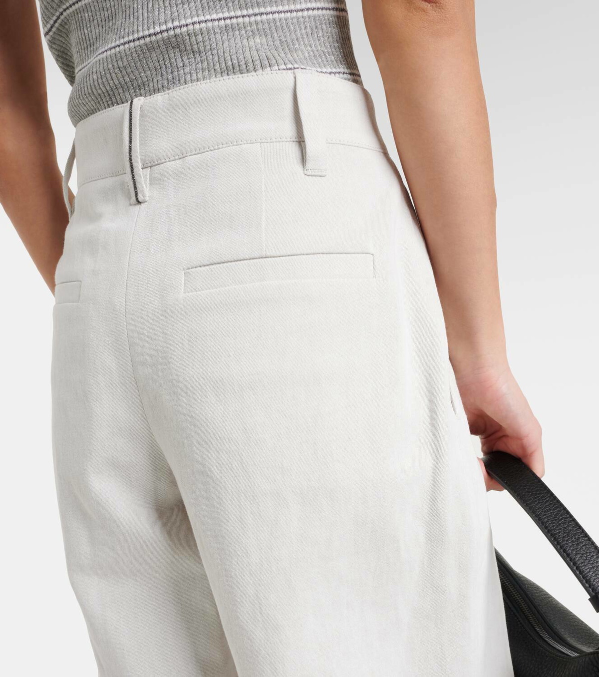 Brunello Cucinelli Pleated cotton and linen Bermuda shorts